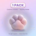 Crunchy wax cat paw squishy fidget toy in pastel macaron colors