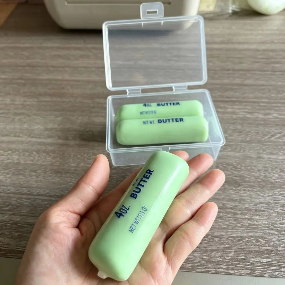 Crunchy Butter Stick Squishy Trio – Pastel ASMR Fidget Toy